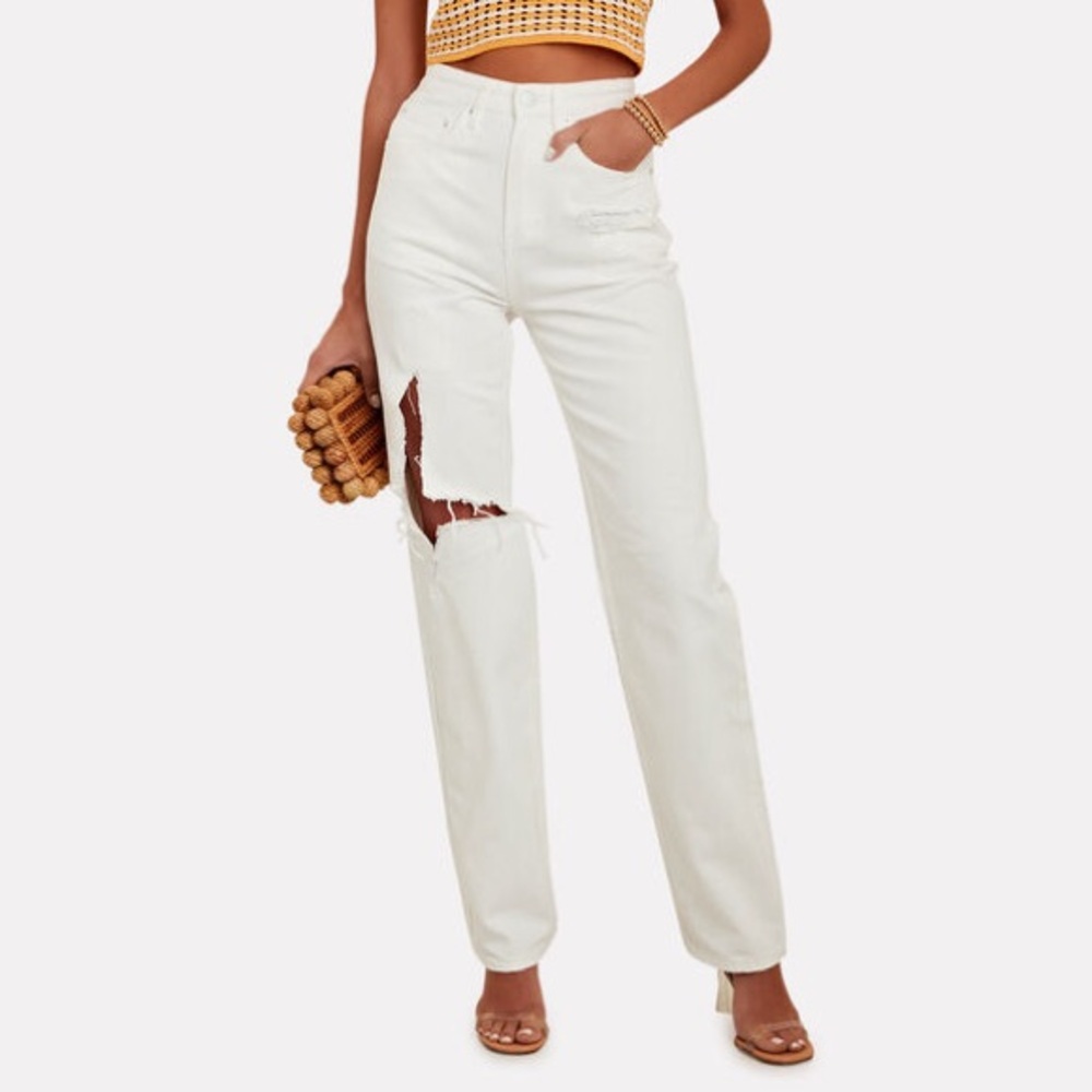NWOT KSUBI Playback Blanc Sliced Jeans
